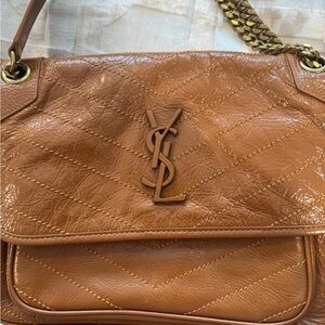Yves Saint Laurent Brown Quilted Shoulder Bag